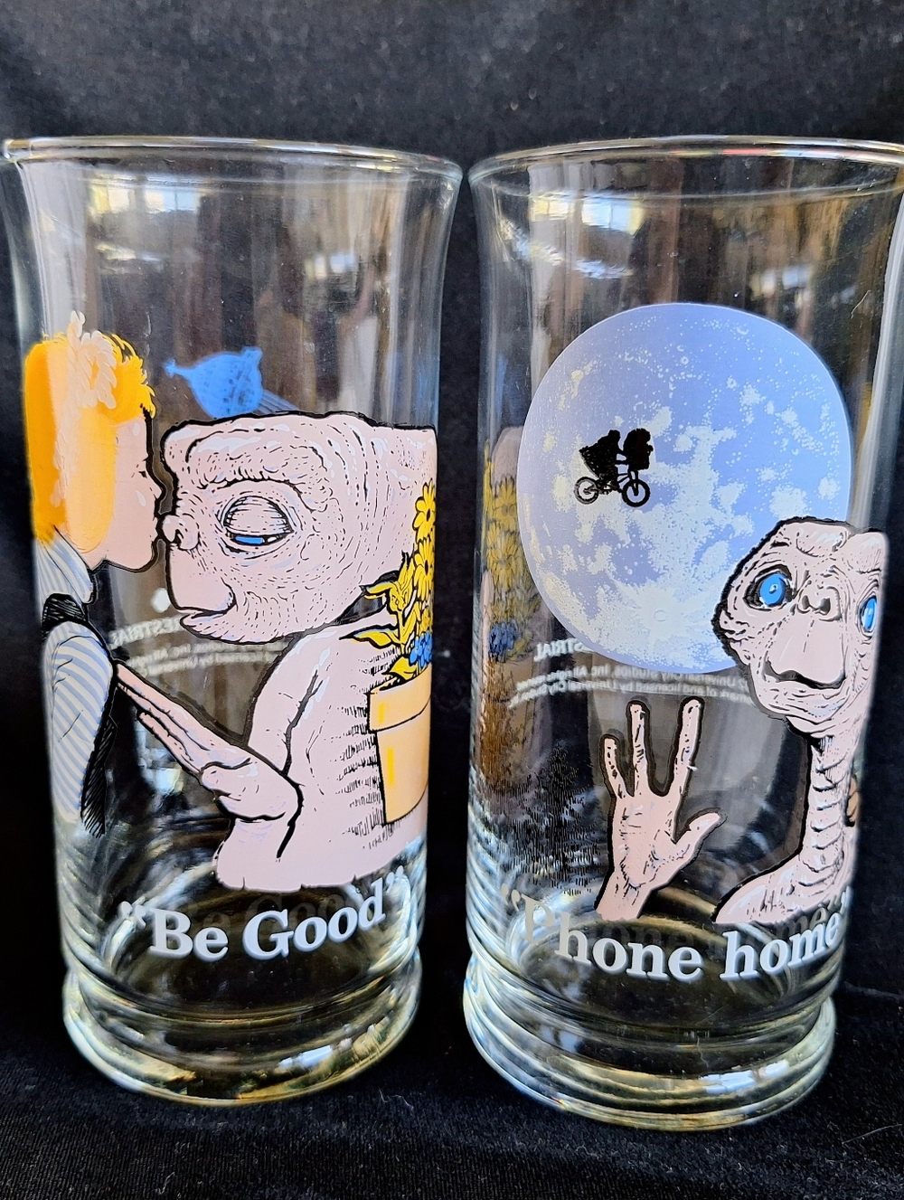 Vintage 1982 E.T. The Extra-Terrestrial Pizza Hut Collector Glasses (Set of 2)